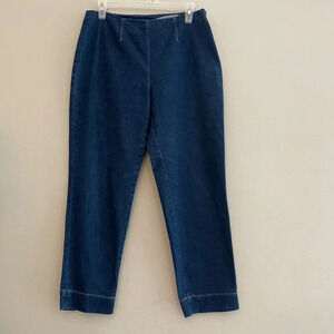 Piazza Sempione dark wash crop pant Italy cotton
